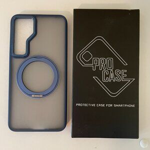 Samsung Galaxy S25 Plus Case with 360° Rotatable Magnetic Ring, Navy Blue